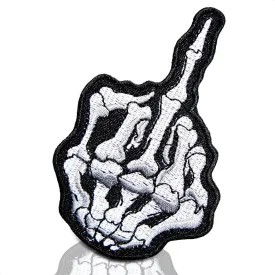 Motorcycle Patches for Vests & Jackets  5"x2" Middle Finger Biker Patches for Jackets, T-Shirts, Caps & Jeans  Long-Lasting Colors, Non-Fading & Easy to Apply