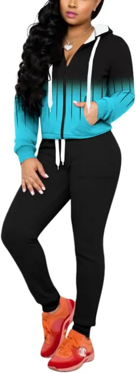 Nimsruc Two Piece Outfits For Women Jogging Suits Casual Jogger Tracksuit Long Sleeve Hoodie Sweatsuit Pants Sets