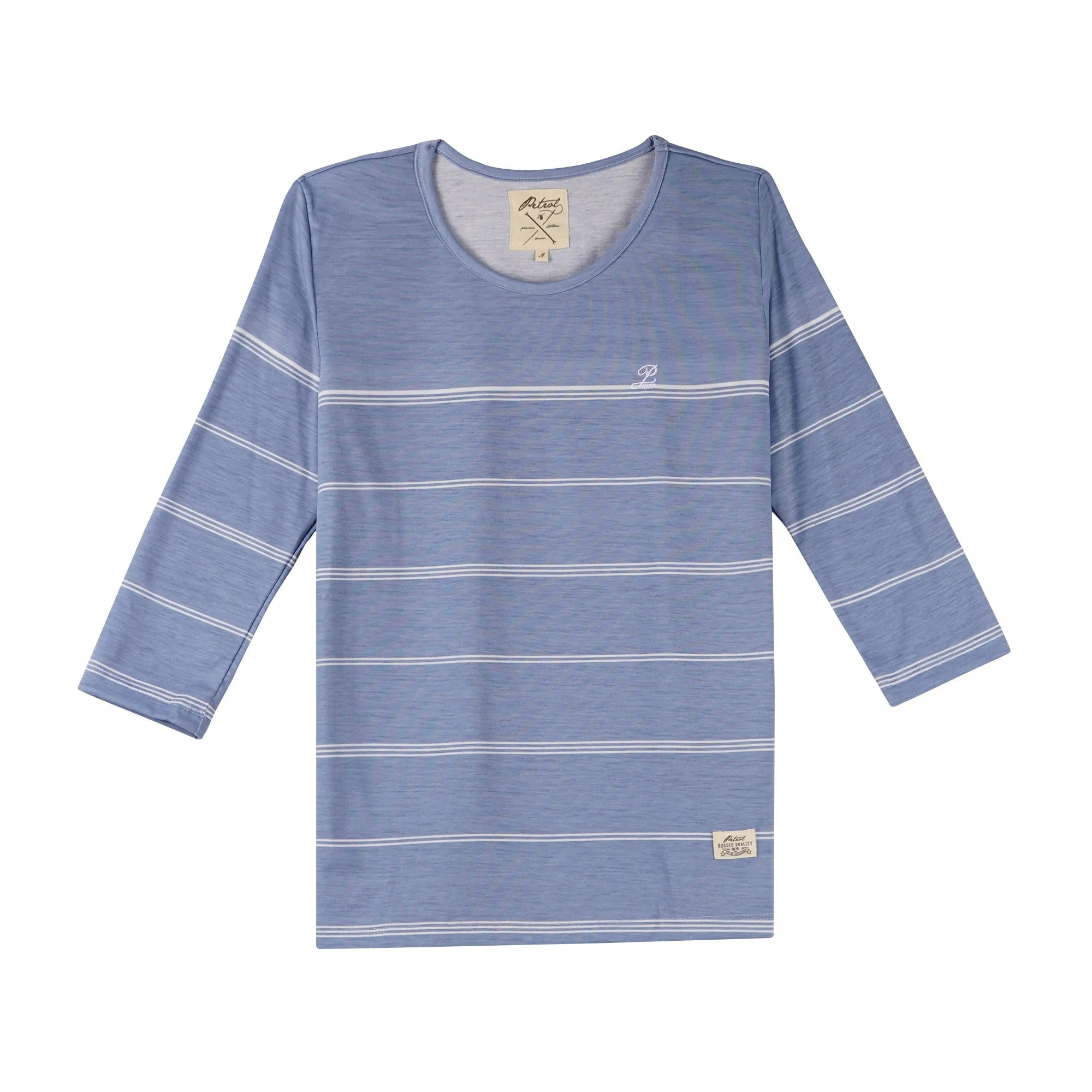 Petrol Basic Tees for Ladies Regular Fitting Shirt Trendy fashion Casual Top for Ladies 115402 (Heather Blue)