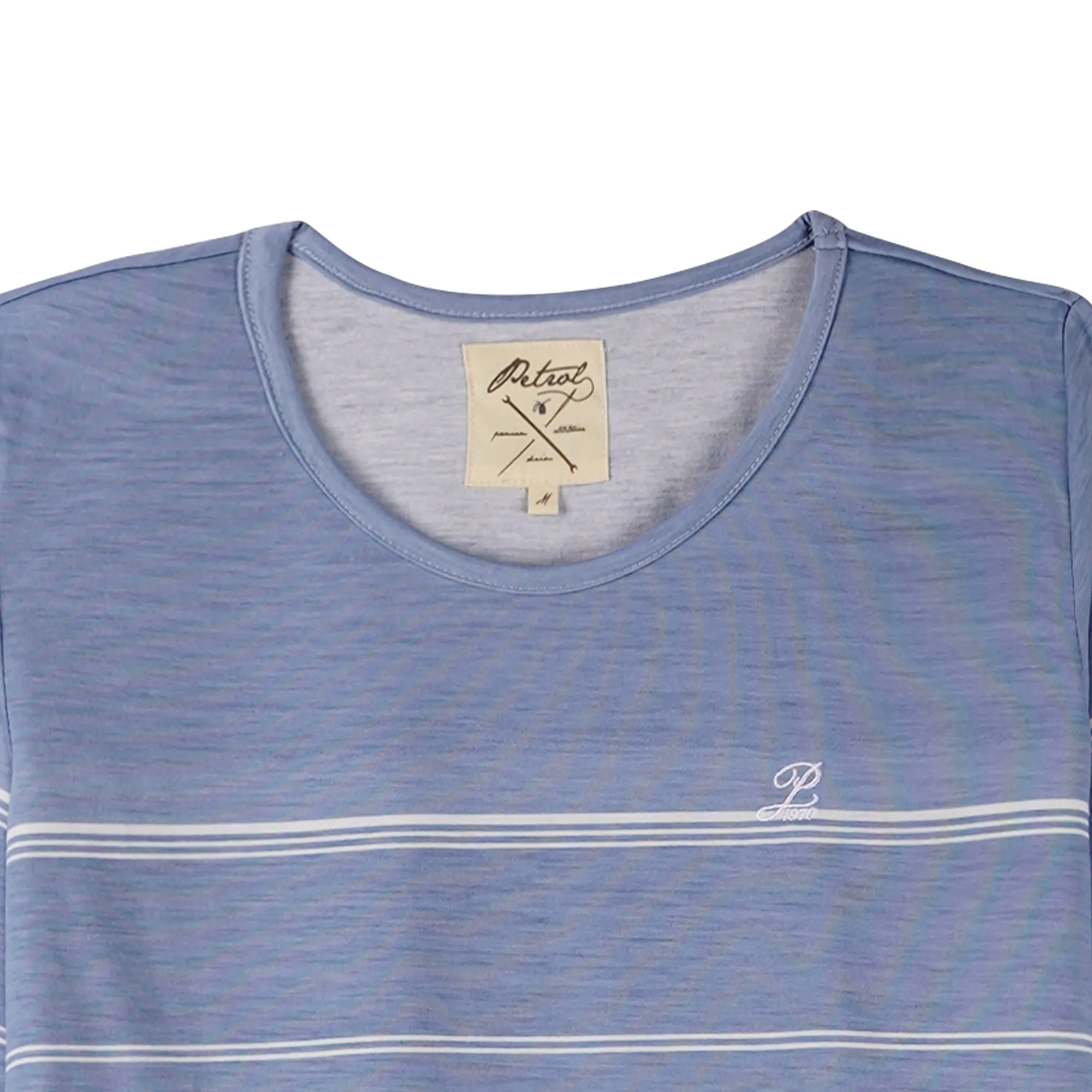 Petrol Basic Tees for Ladies Regular Fitting Shirt Trendy fashion Casual Top for Ladies 115402 (Heather Blue)