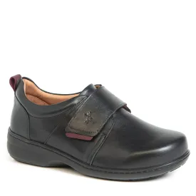 Portofino Women's Velcro Stretch Loafers- Black