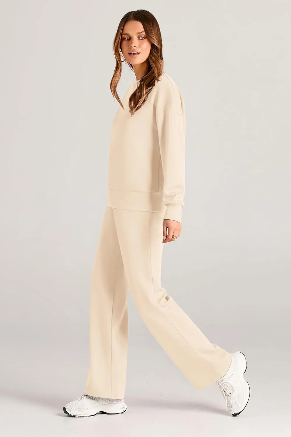 PRETTYGARDEN Women's 2 Piece Outfits 2025 Winter Long Sleeve Pullover Tops And Long Pants Lounge Sets Tracksuit