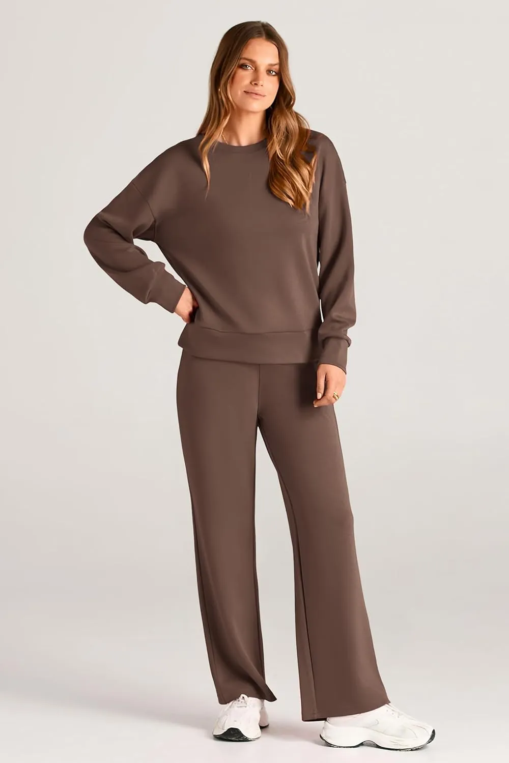 PRETTYGARDEN Women's 2 Piece Outfits 2025 Winter Long Sleeve Pullover Tops And Long Pants Lounge Sets Tracksuit