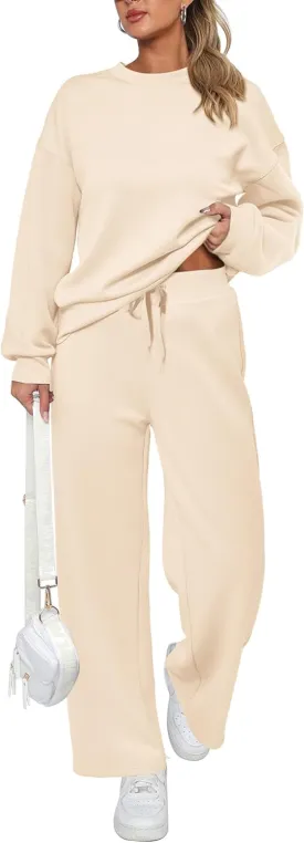 PRETTYGARDEN Women's 2 Piece Outfits 2025 Winter Long Sleeve Pullover Tops And Long Pants Lounge Sets Tracksuit