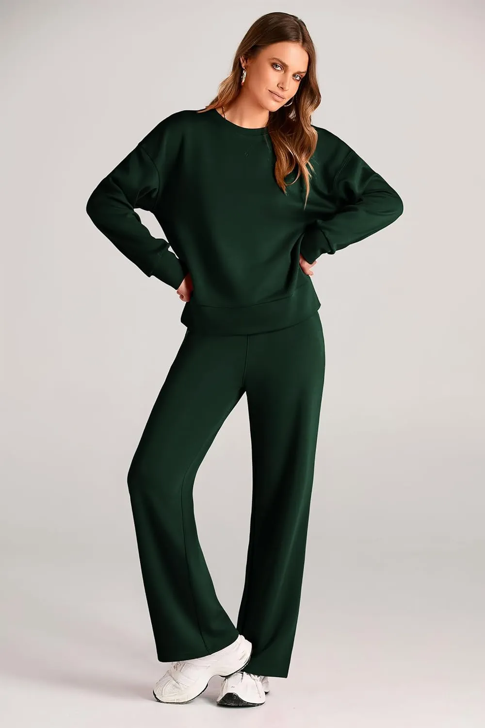 PRETTYGARDEN Women's 2 Piece Outfits 2025 Winter Long Sleeve Pullover Tops And Long Pants Lounge Sets Tracksuit