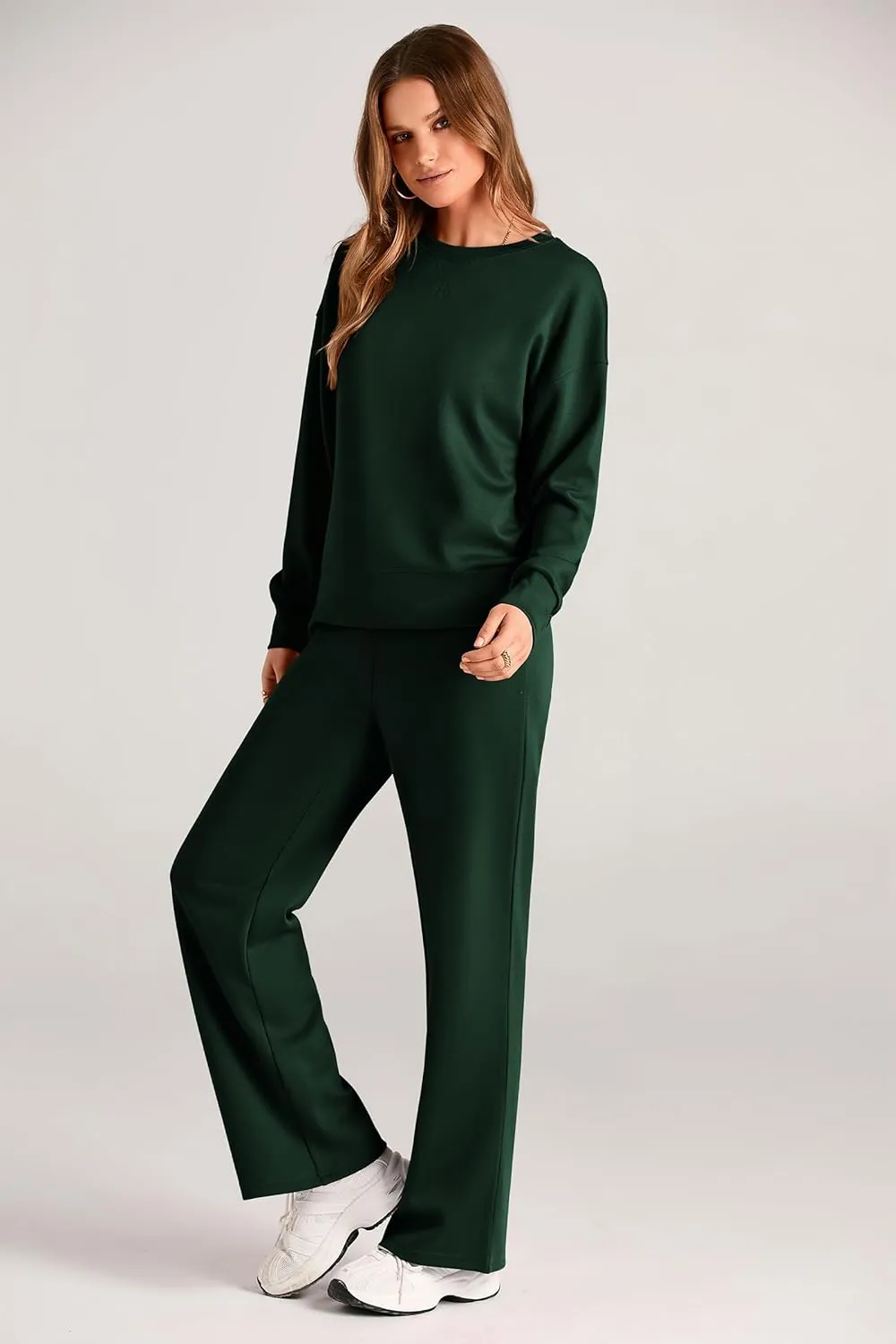 PRETTYGARDEN Women's 2 Piece Outfits 2025 Winter Long Sleeve Pullover Tops And Long Pants Lounge Sets Tracksuit