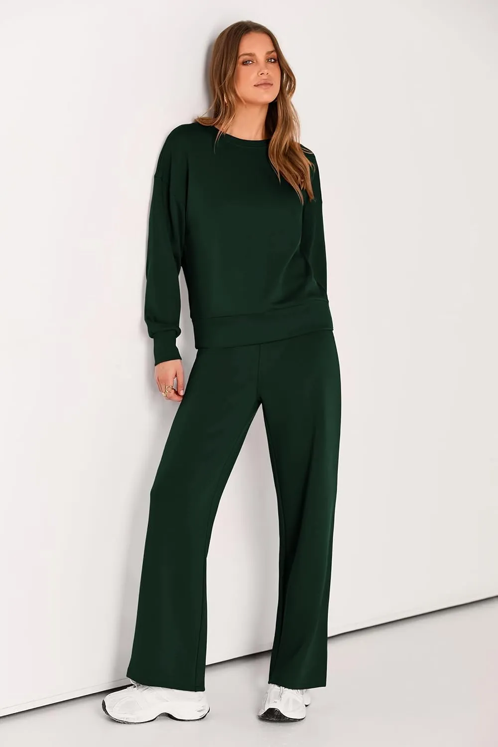 PRETTYGARDEN Women's 2 Piece Outfits 2025 Winter Long Sleeve Pullover Tops And Long Pants Lounge Sets Tracksuit