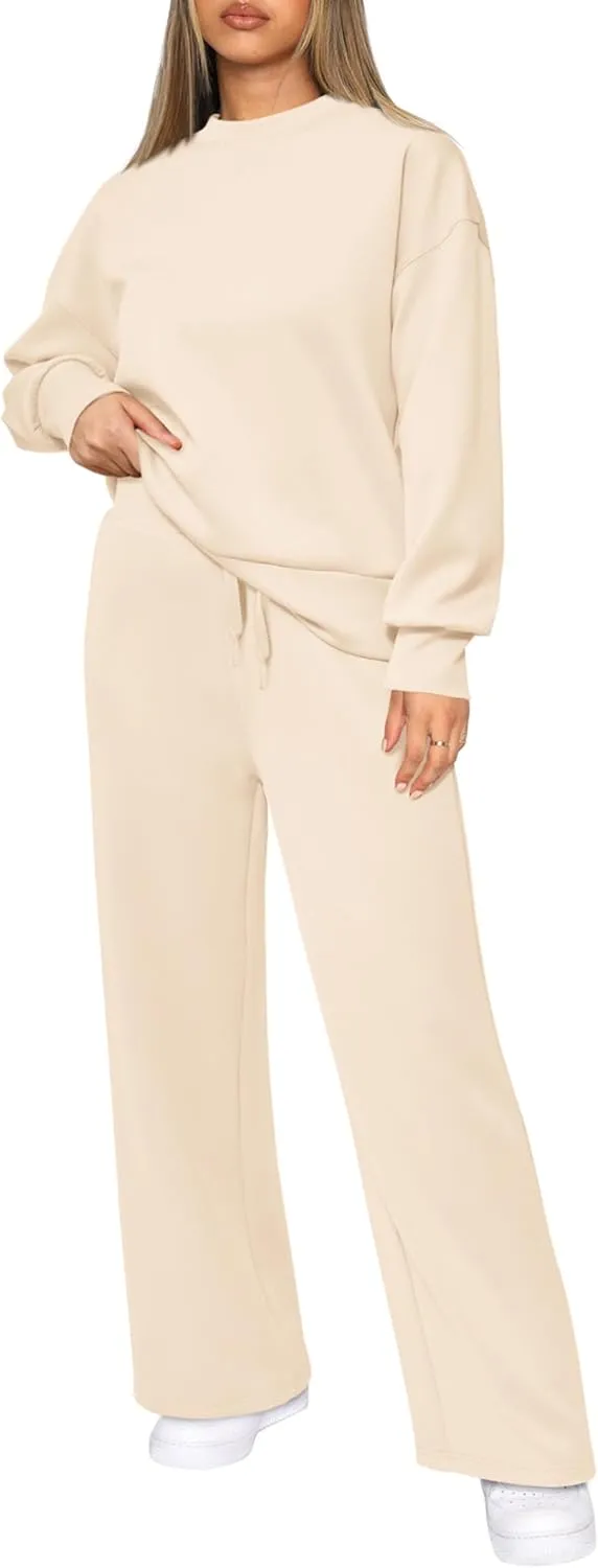 PRETTYGARDEN Women's 2 Piece Outfits 2025 Winter Long Sleeve Pullover Tops And Long Pants Lounge Sets Tracksuit