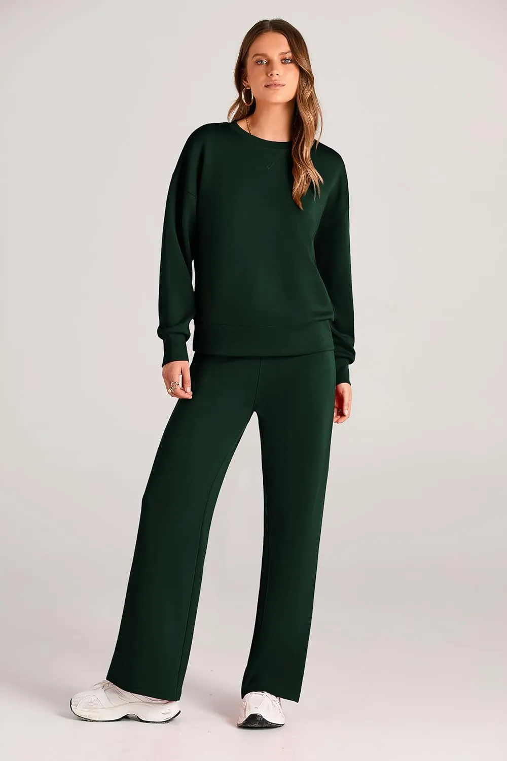 PRETTYGARDEN Women's 2 Piece Outfits 2025 Winter Long Sleeve Pullover Tops And Long Pants Lounge Sets Tracksuit