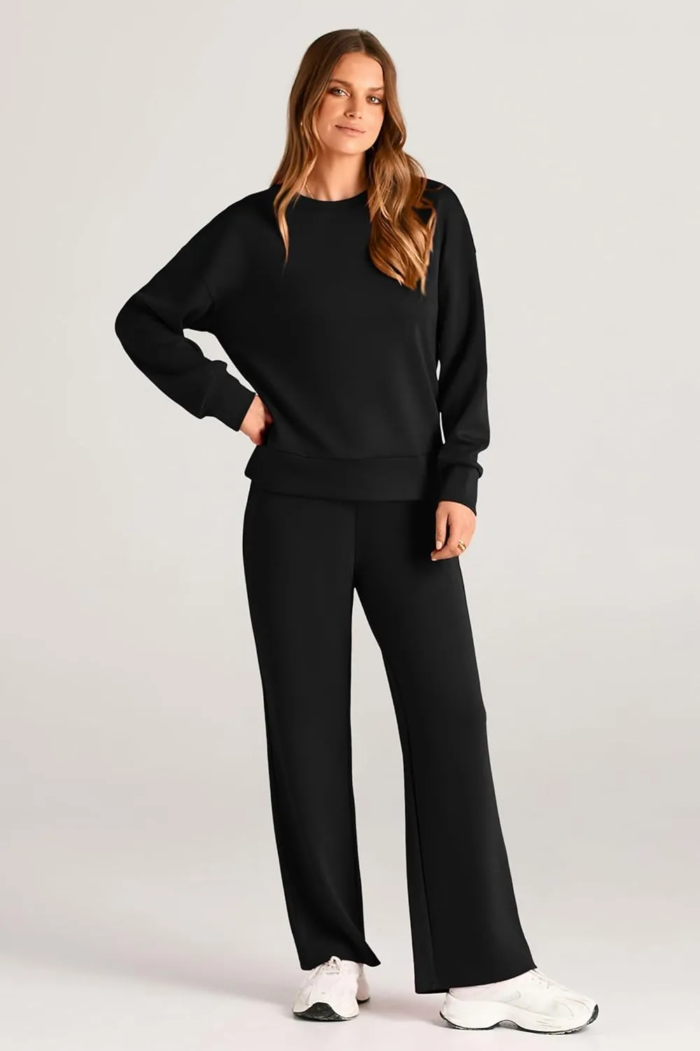 PRETTYGARDEN Women's 2 Piece Outfits 2025 Winter Long Sleeve Pullover Tops And Long Pants Lounge Sets Tracksuit