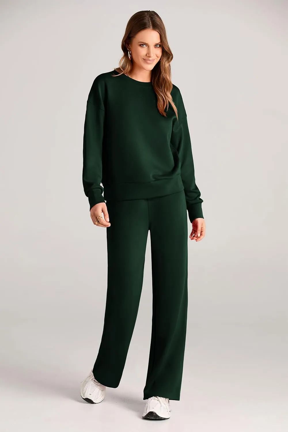 PRETTYGARDEN Women's 2 Piece Outfits 2025 Winter Long Sleeve Pullover Tops And Long Pants Lounge Sets Tracksuit
