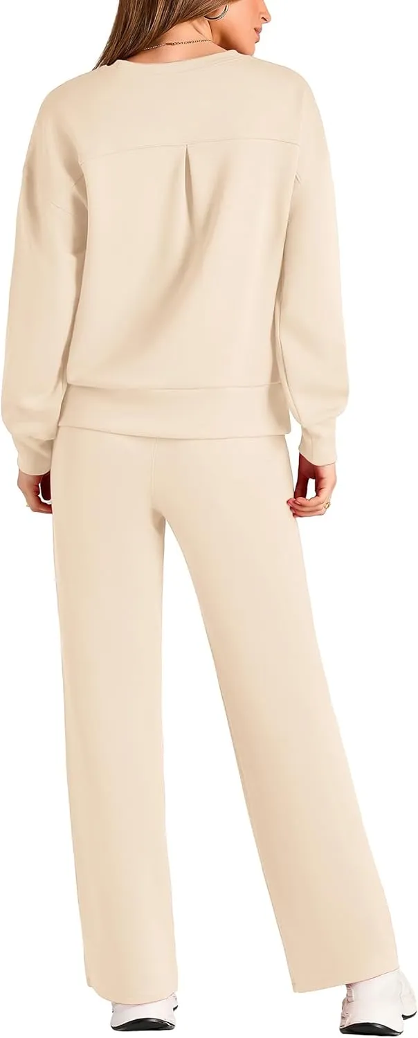 PRETTYGARDEN Women's 2 Piece Outfits 2025 Winter Long Sleeve Pullover Tops And Long Pants Lounge Sets Tracksuit