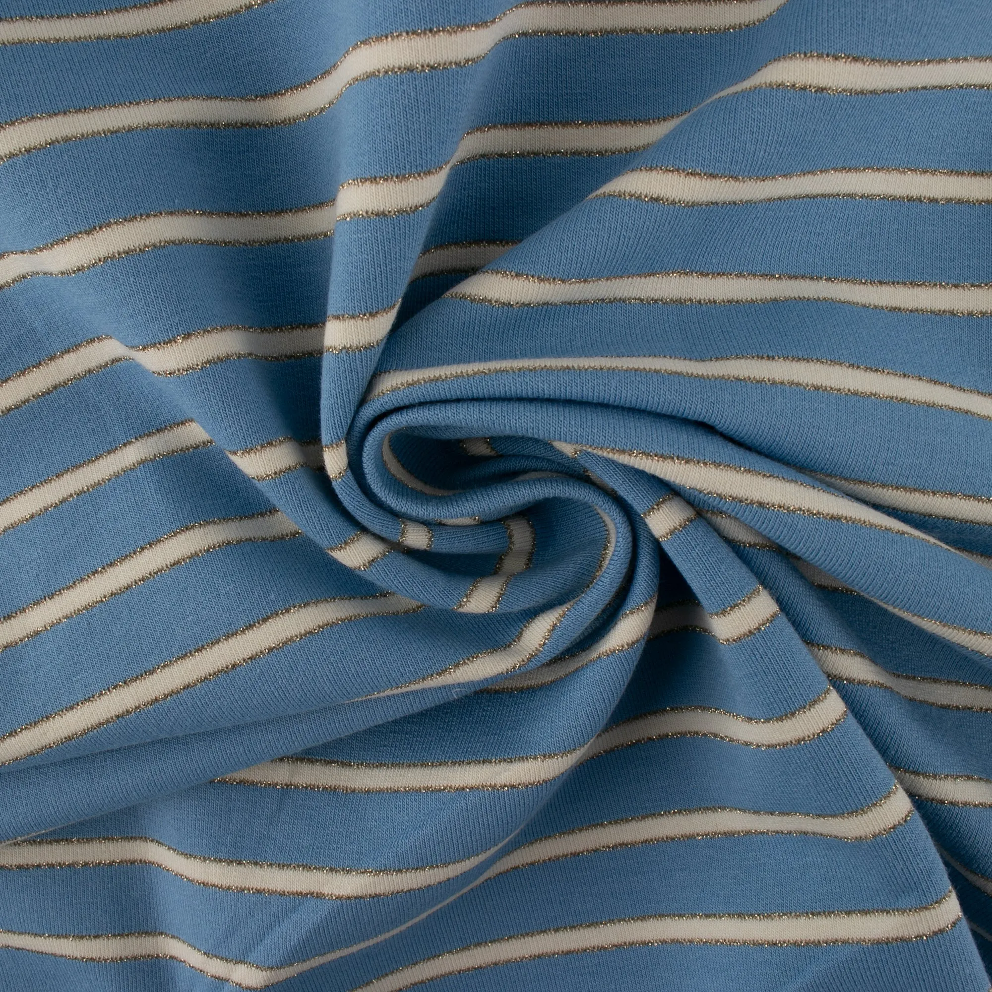 Printed Sweatshirt Fleece - FANTASMIC - Stripes - Blue