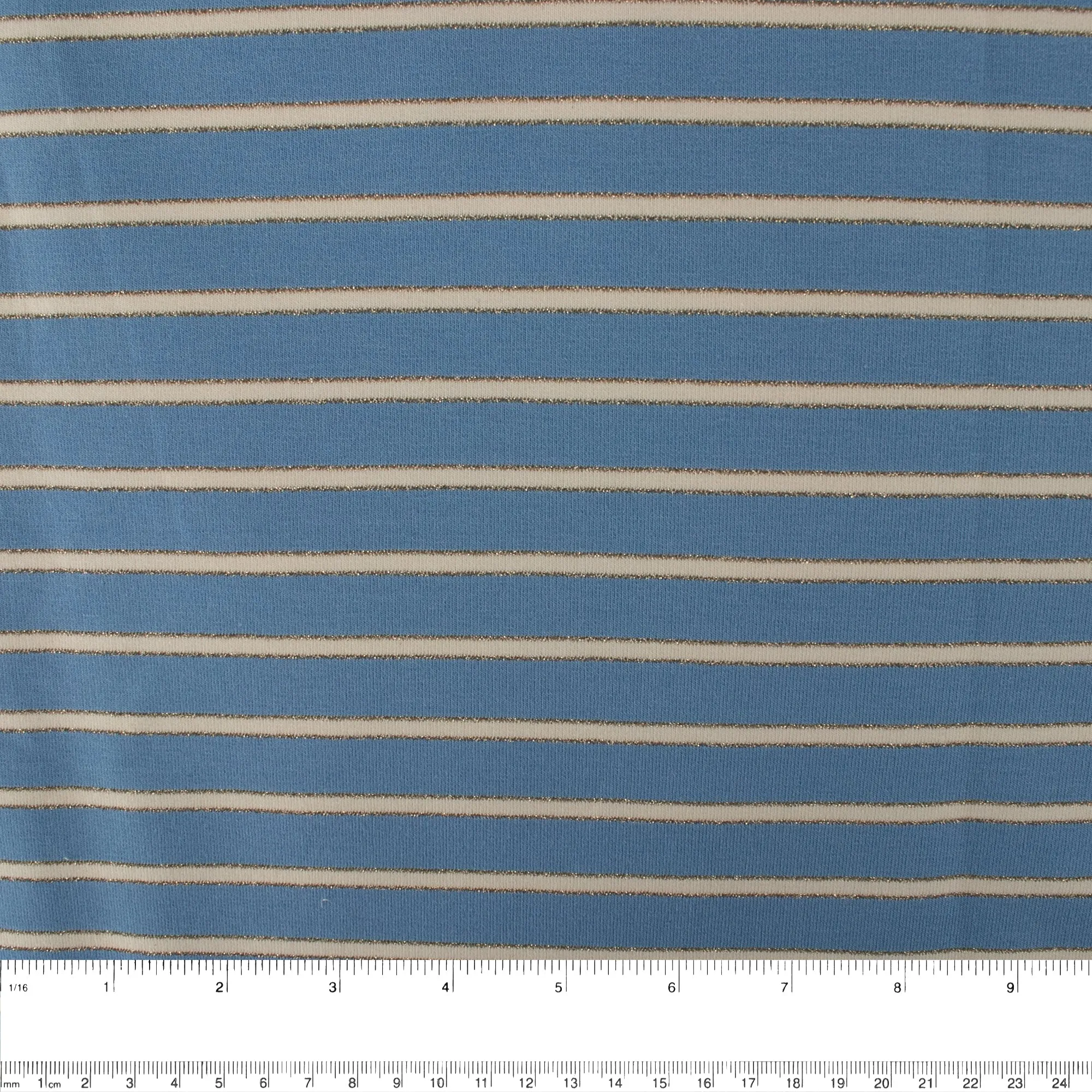 Printed Sweatshirt Fleece - FANTASMIC - Stripes - Blue