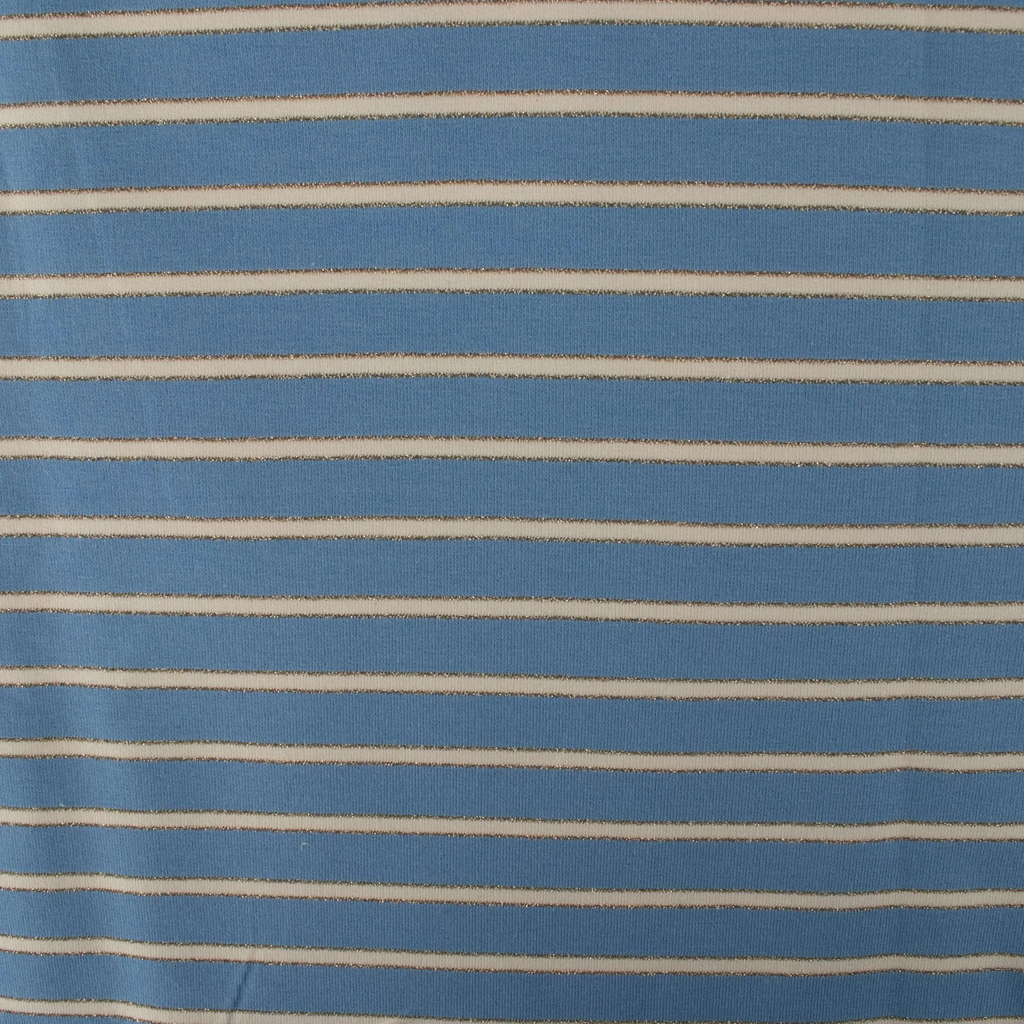 Printed Sweatshirt Fleece - FANTASMIC - Stripes - Blue