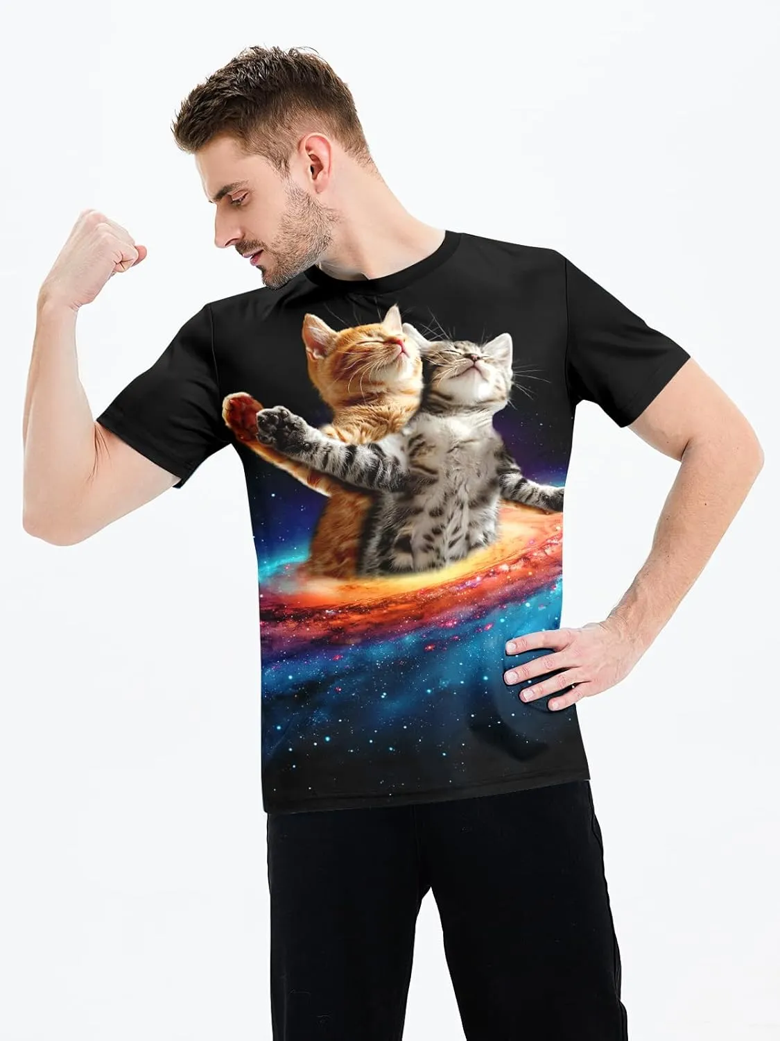 RAISEVERN Unisex Summer T-Shirts Crewneck Cool Short Sleeve Funny Graphic Print Top Casual Tees