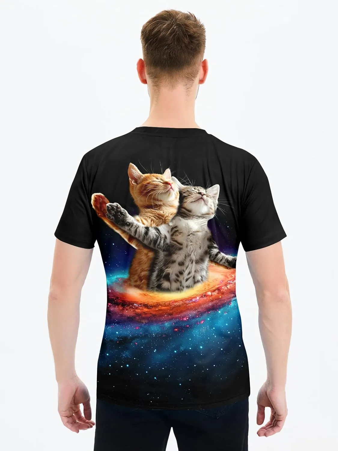 RAISEVERN Unisex Summer T-Shirts Crewneck Cool Short Sleeve Funny Graphic Print Top Casual Tees