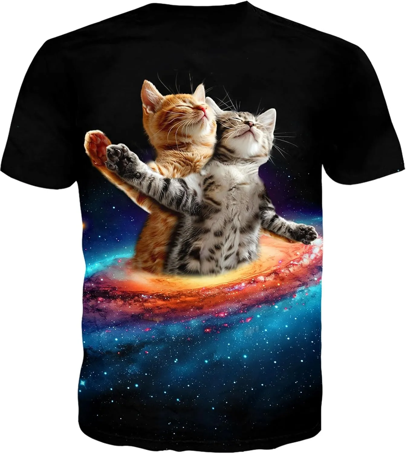 RAISEVERN Unisex Summer T-Shirts Crewneck Cool Short Sleeve Funny Graphic Print Top Casual Tees