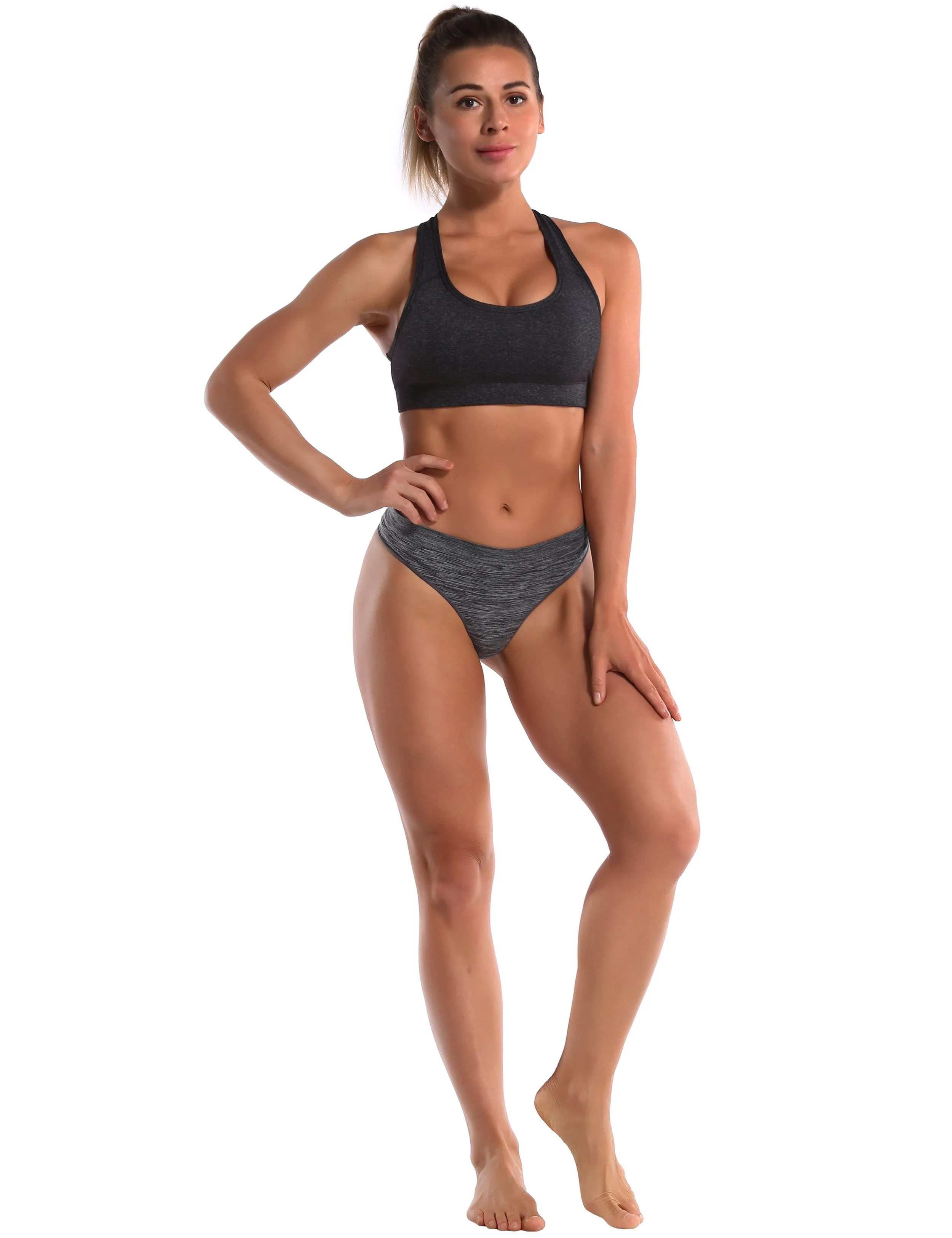Seamless Sports Thongs Underwear heathercharcoal ins_Jogging