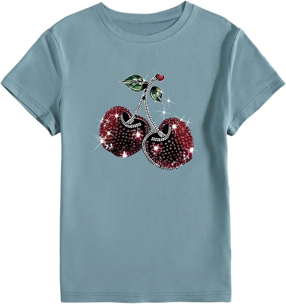 SweatyRocks Women's Crew Neck Short Sleeves Summer T Shirt Floral Print Graphic Geometric T Shirts