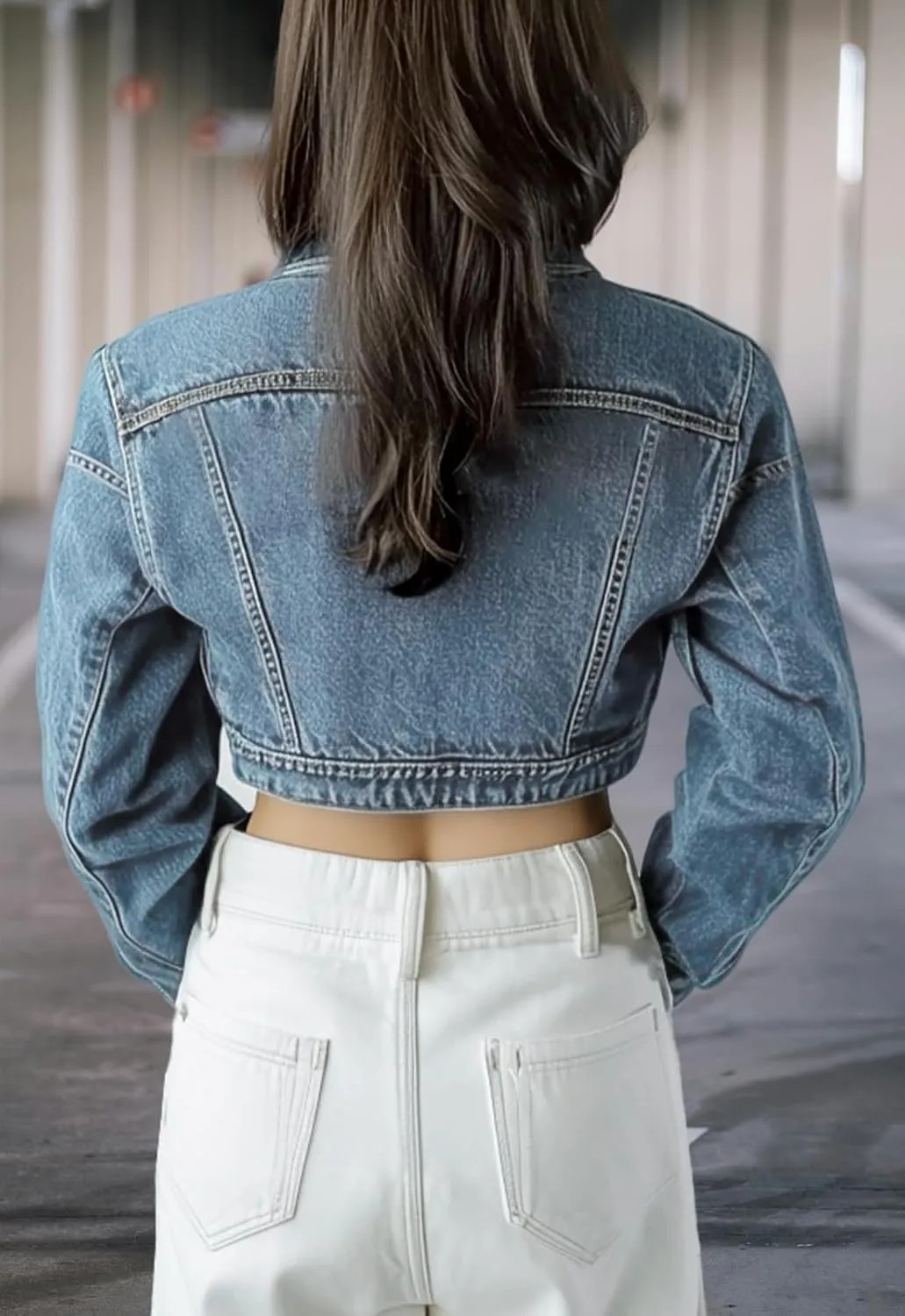 Trendy Washed Cropped Jean Jacket for Women - Short Denim Jacket in Black, Gray, Blue