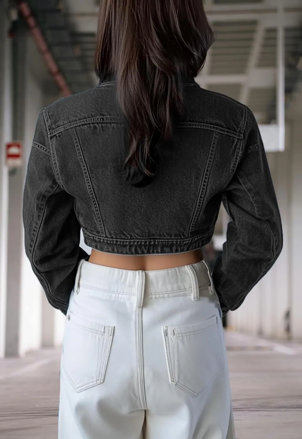 Trendy Washed Cropped Jean Jacket for Women - Short Denim Jacket in Black, Gray, Blue