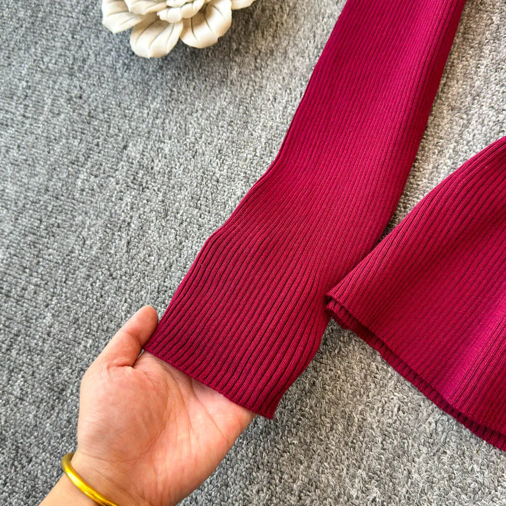 Turtleneck Solid Color Soft Knitwear