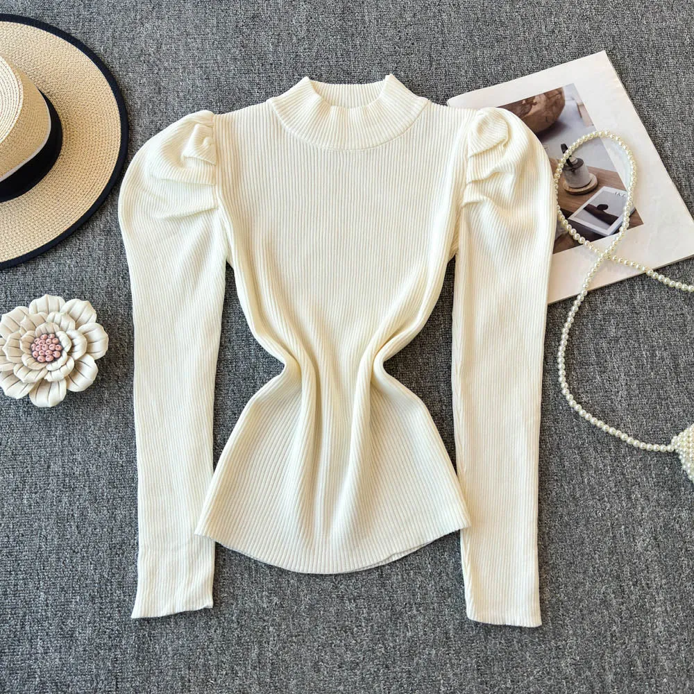 Turtleneck Solid Color Soft Knitwear