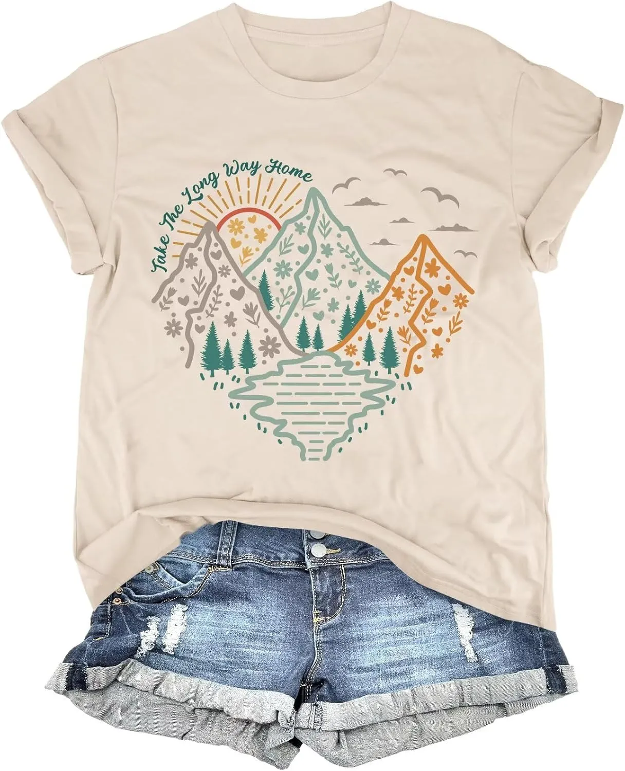 Women's Graphic T-Shirt Dandelion Graphic Tees Nature Hiking Adventure Outdoor Summer Short Sleeves Casual Tees Tops