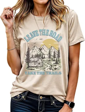 Women's Graphic T-Shirt Dandelion Graphic Tees Nature Hiking Adventure Outdoor Summer Short Sleeves Casual Tees Tops