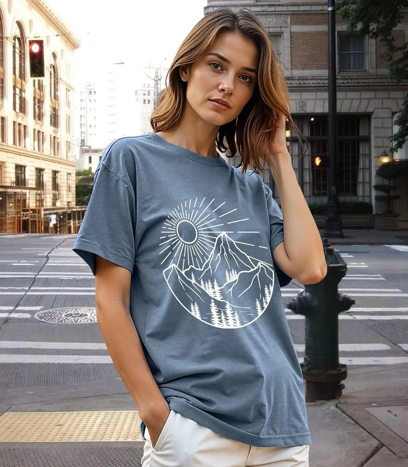 Women's Graphic T-Shirt Dandelion Graphic Tees Nature Hiking Adventure Outdoor Summer Short Sleeves Casual Tees Tops