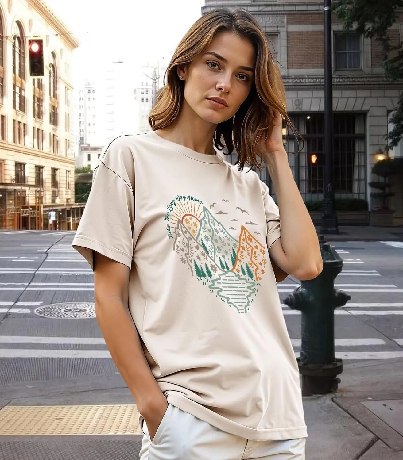 Women's Graphic T-Shirt Dandelion Graphic Tees Nature Hiking Adventure Outdoor Summer Short Sleeves Casual Tees Tops