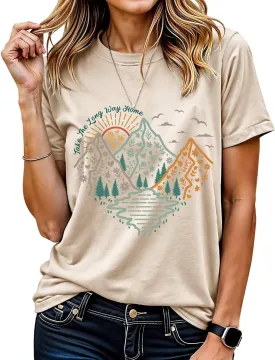 Women's Graphic T-Shirt Dandelion Graphic Tees Nature Hiking Adventure Outdoor Summer Short Sleeves Casual Tees Tops