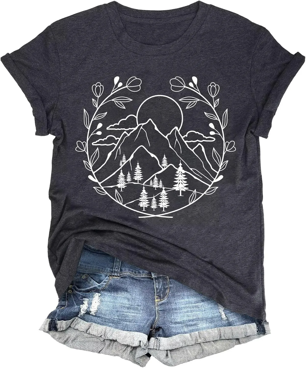 Women's Graphic T-Shirt Dandelion Graphic Tees Nature Hiking Adventure Outdoor Summer Short Sleeves Casual Tees Tops