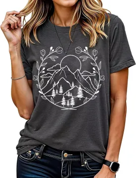 Women's Graphic T-Shirt Dandelion Graphic Tees Nature Hiking Adventure Outdoor Summer Short Sleeves Casual Tees Tops
