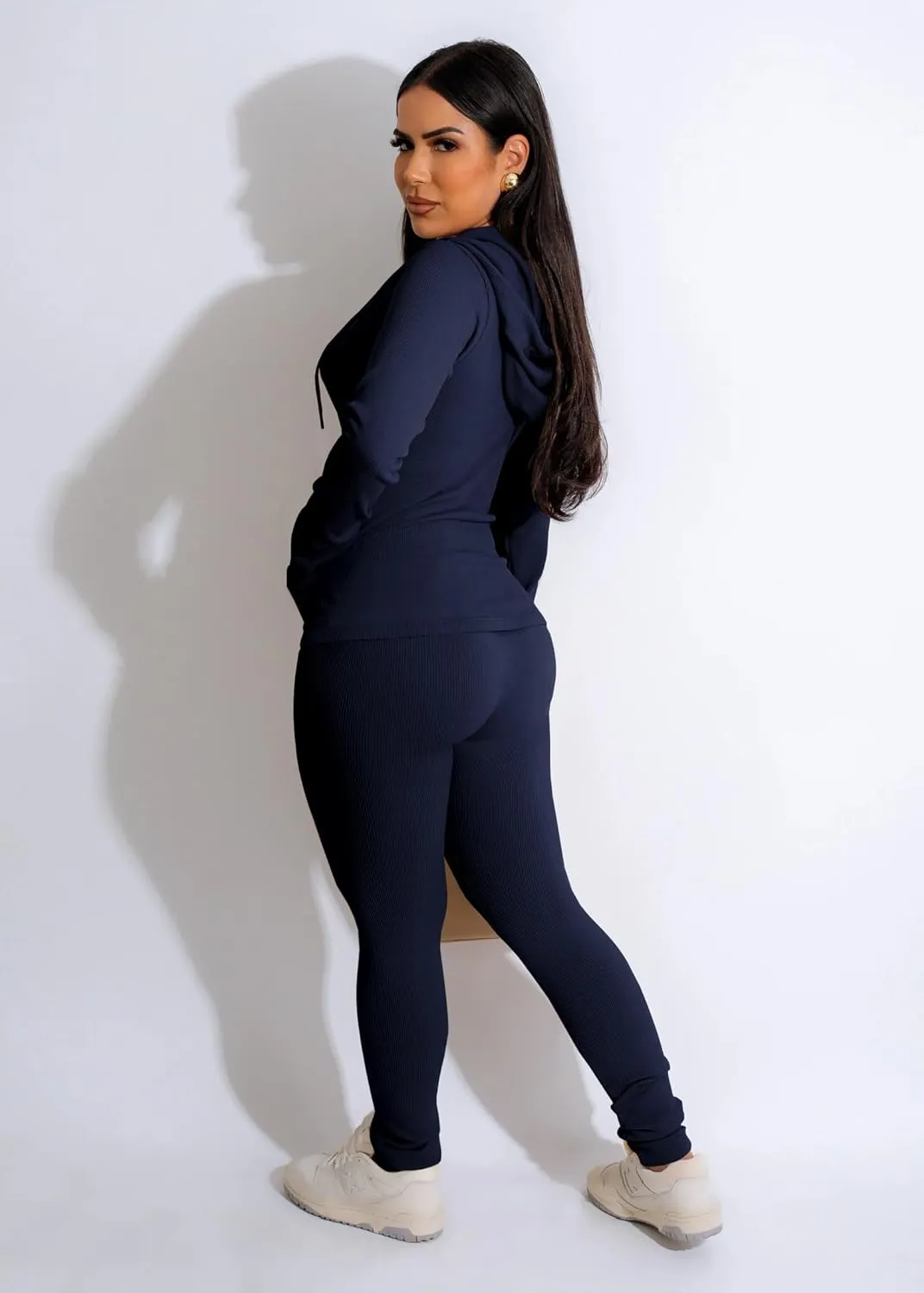 YeGine Women 2 Piece Outfits Long Sleeve Tracksuit Bodycon Matching Sets Hoodie Jacket Jogging Suit