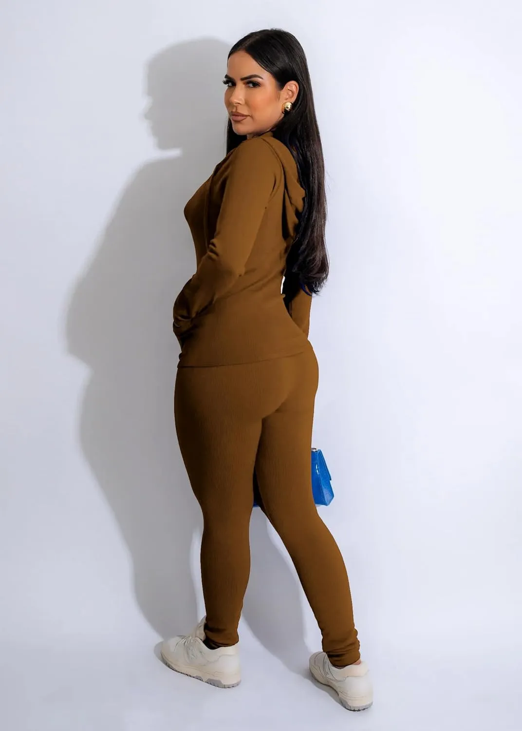 YeGine Women 2 Piece Outfits Long Sleeve Tracksuit Bodycon Matching Sets Hoodie Jacket Jogging Suit