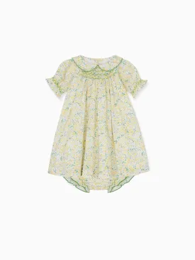 Yellow Floral Palma Baby Girl Hand-Smocked Set