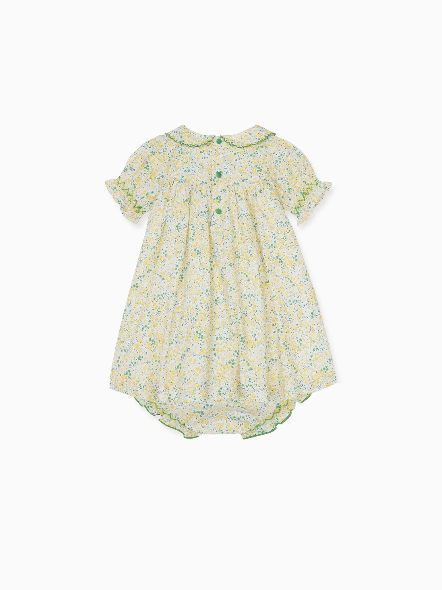 Yellow Floral Palma Baby Girl Hand-Smocked Set