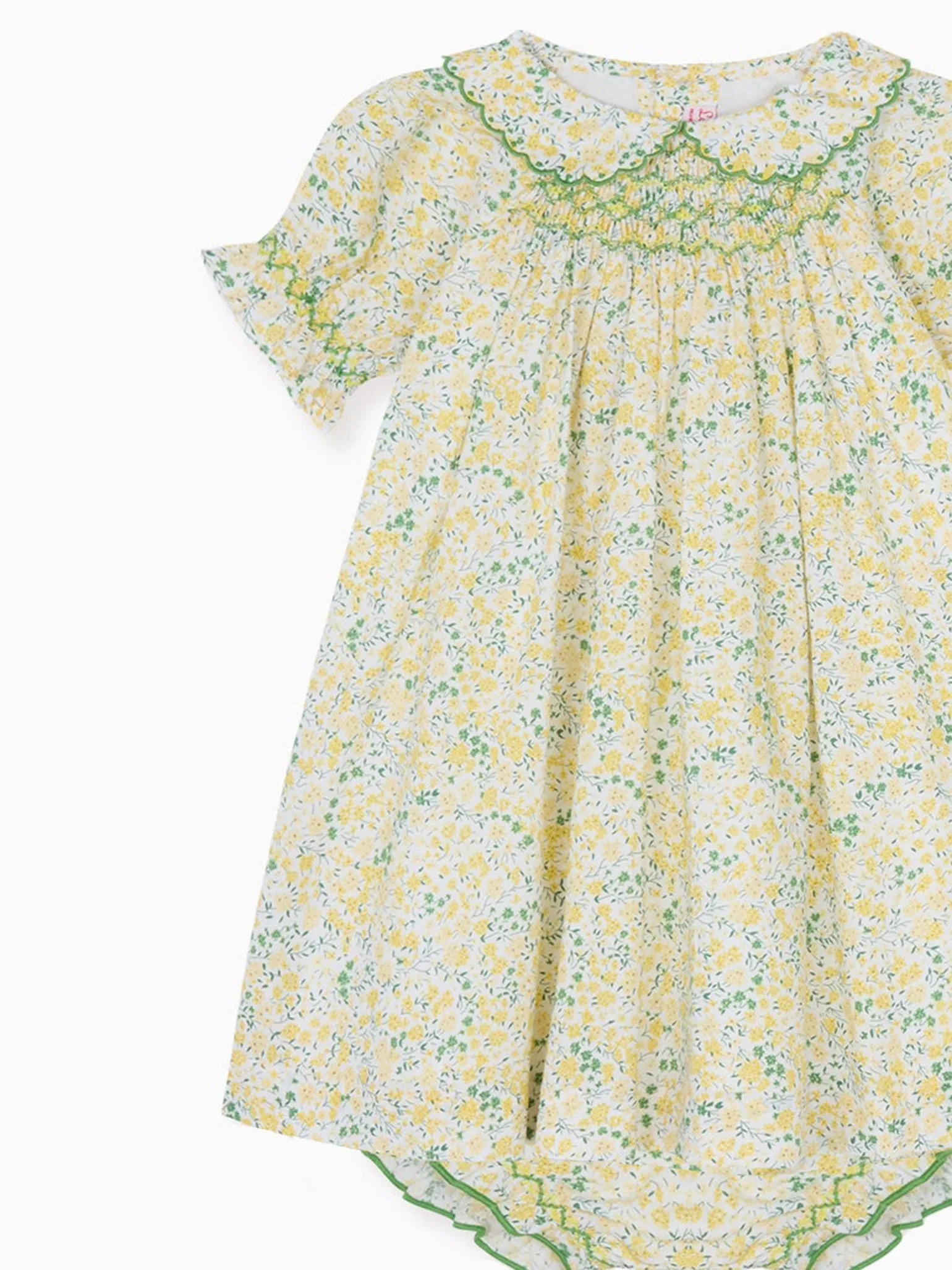 Yellow Floral Palma Baby Girl Hand-Smocked Set