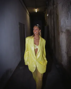 Yellow Sequins Blazer